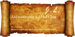 Jaloveczky Liliána névjegykártya